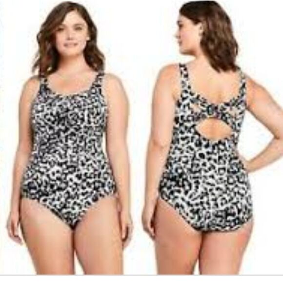 TrimShaper Women's Carmela leopard Underwire crossback one piece swimsuit size 8 - Picture 16 of 16